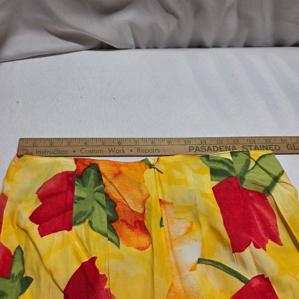 Vintage Pine Cove Yellow Floral Tulip Print Maxi Skirt Size 10 Style 2588-34 - Picture 7 of 7